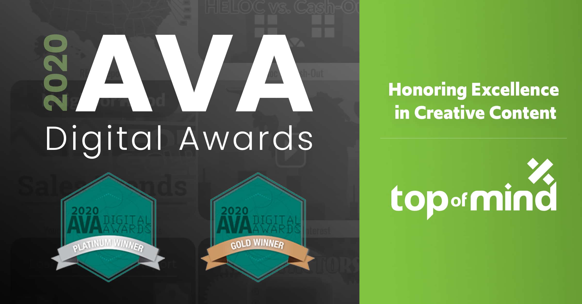 Top of Mind Wins 4 AVA Digital Awards for Creative Content