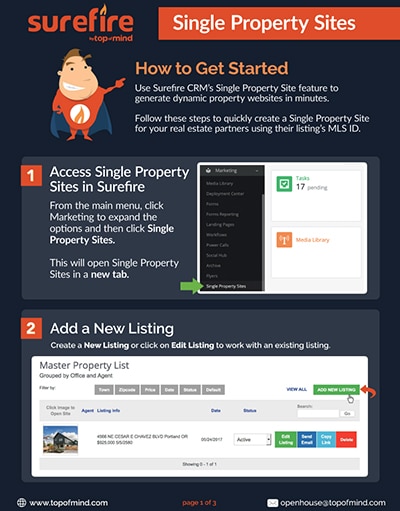 Flyer: Single Property Sites